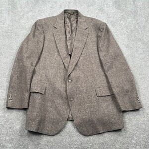 VTG Strathmore Wool Men's Suit Coat Blazer Size 46 Brown Herringbone